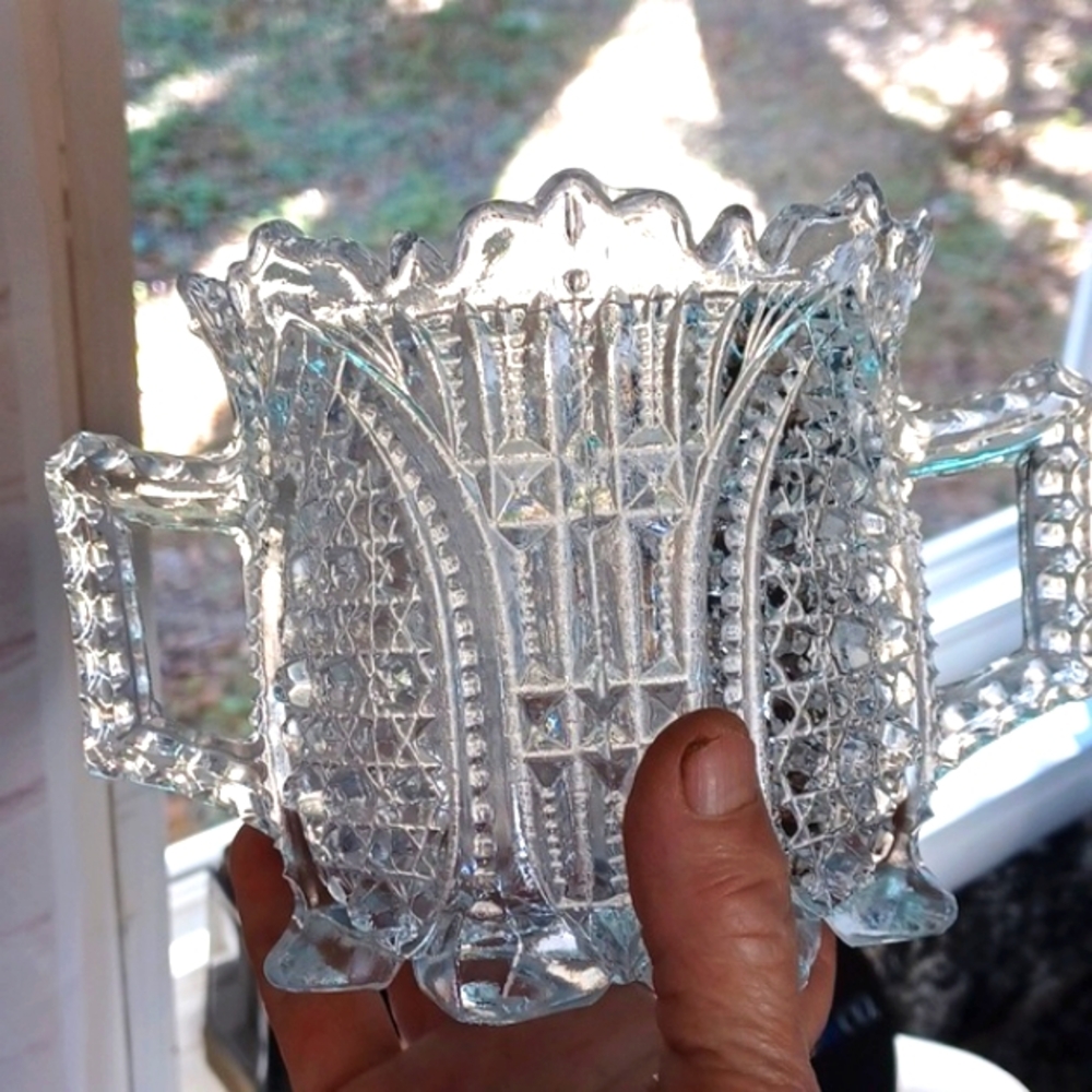 John B.Higbee Glass Co. Vintage  1908-1913"   Glass Fortuna Pattern Celery Vase